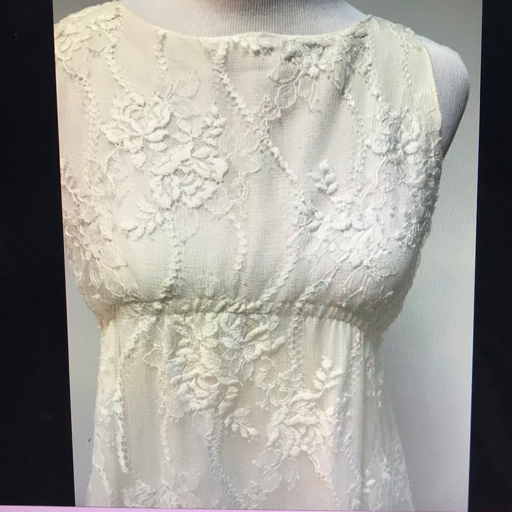 Nina Ricci ivory cream sleeveless lace dress, 34 - Picture 2 of 9